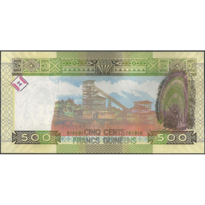 Guinea 500 Francs 2006 P39a reverso