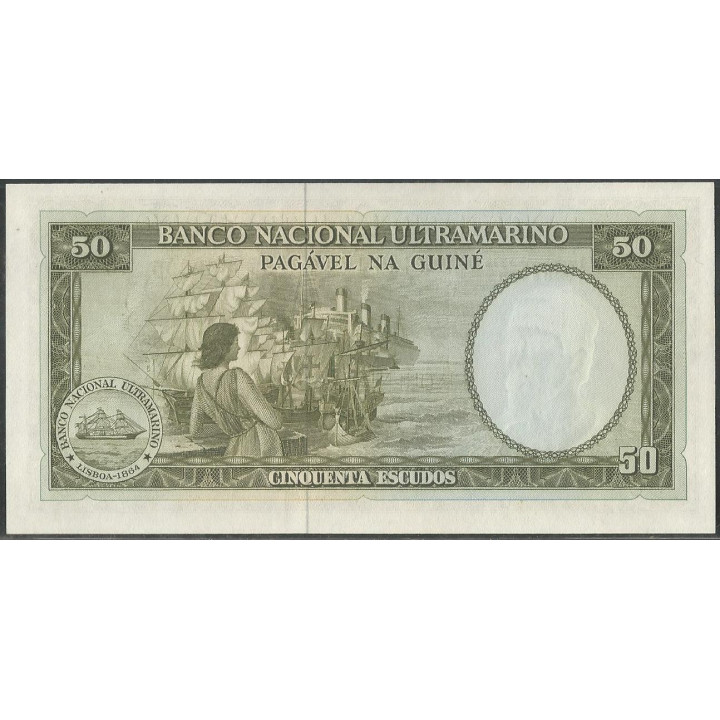 Guinea Portuguesa 50 Escudos 17 Dic 1971 P44a reverso