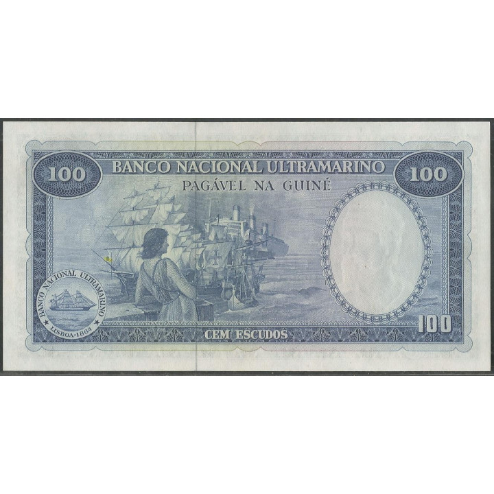 Guinea Portuguesa 100 Escudos 17 Dic 1971 P45a reverso