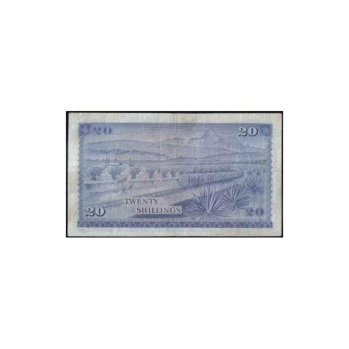 Kenya 20 Shillings 1 Jul 1971 P8b reverso