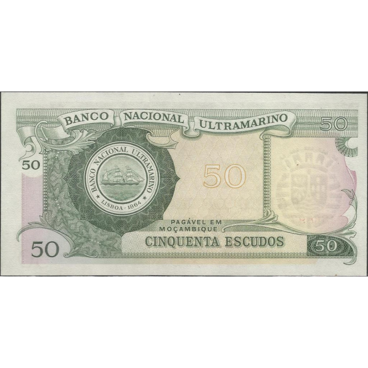 Mozambique 50 Escudos ND1976 P116 reverso