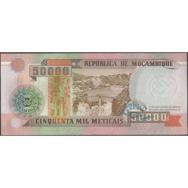 Mozambique 50.000 Meticais 16 Jun 1993 P138 reverso