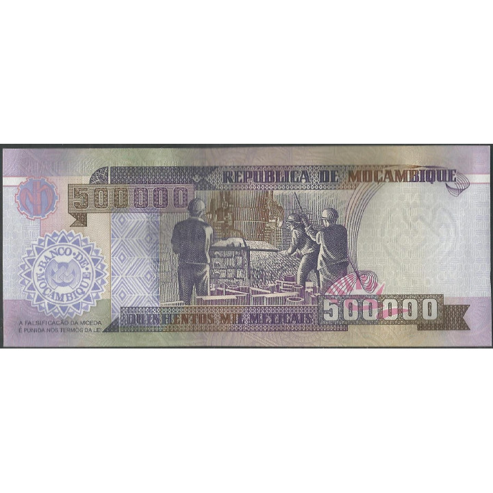 Mozambique 500.000 Meticais 16 Jun 2003 P142 reverso