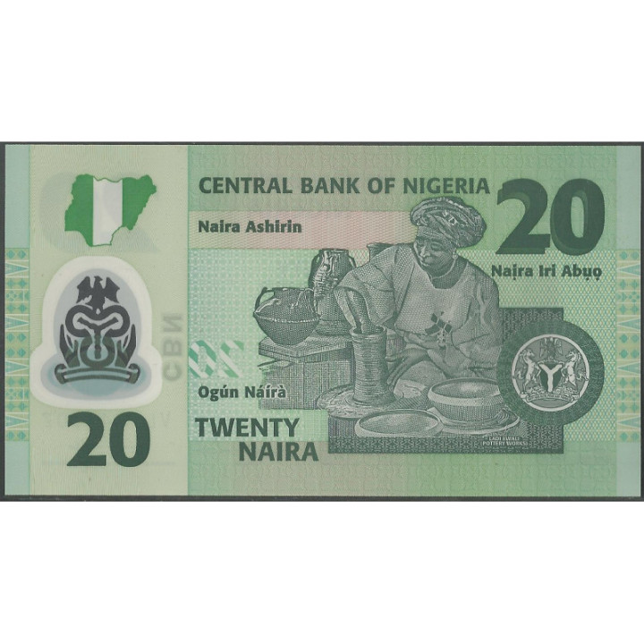 Nigeria 20 Naira 2007 P34c reverso