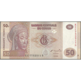 Rep. Democratica del Congo 50 Francs 31 Jul 2007 P97a
