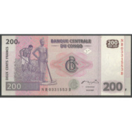 Rep Democratica del Congo 200 Francs 31 Jul 2007 P99a