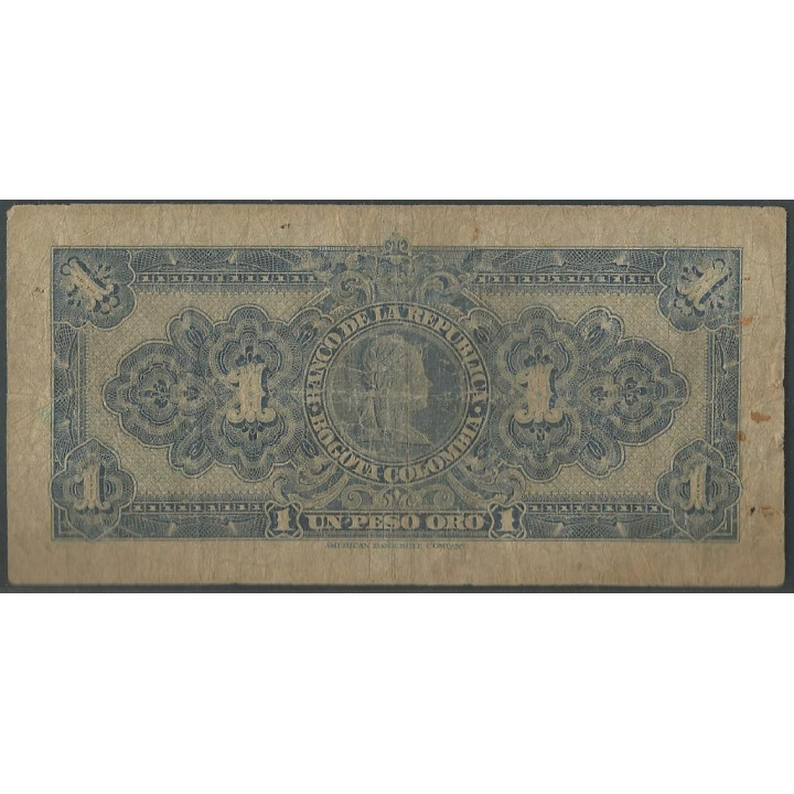 Billete de 1 Peso 20 jul 1940 BGW021 reverso