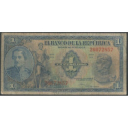 Billete de 1 Peso 1 ene 1950 8 dig. BGW042