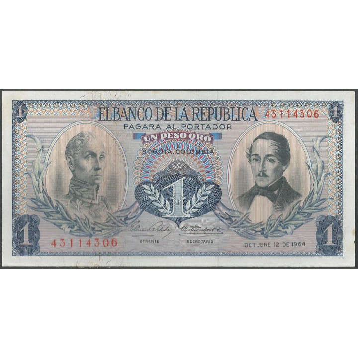 Billete de 1 Peso 12 oct 1964 BGW055