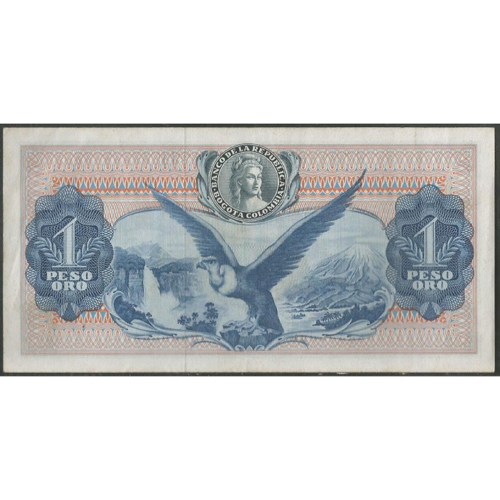 Billete de 1 Peso 12 oct 1964 BGW055 reverso