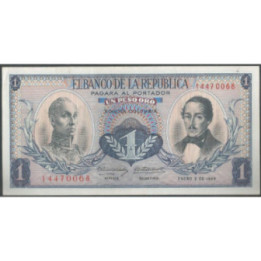 Billete de 1 Peso 2 ene 1969 BGW065