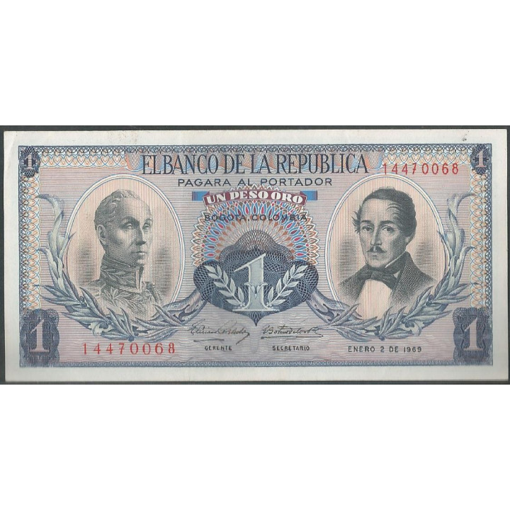 Billete de 1 Peso 2 ene 1969 BGW065