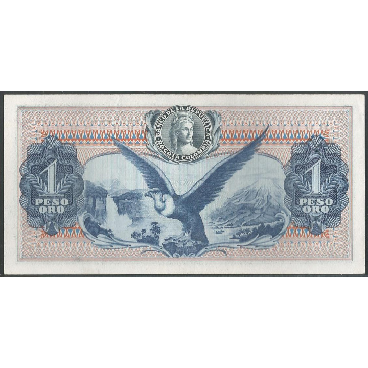 Billete de 1 Peso 2 ene 1969 BGW065 reverso