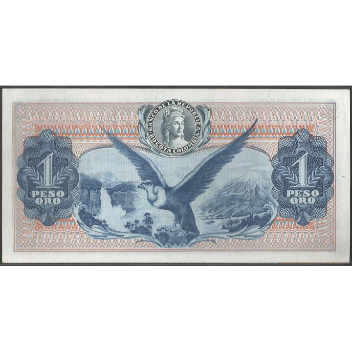 Billete de 1 Peso 12 oct 1970 BGW069 reverso
