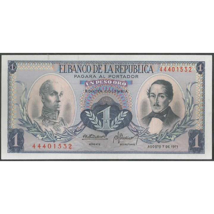 Billete de 1 Peso 7 ago 1971 BGW072