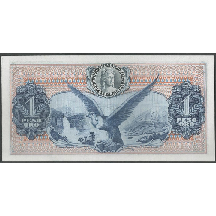 Billete de 1 Peso 7 ago 1971 BGW072 reverso