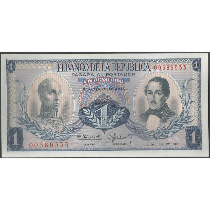 Billete de 1 Peso 20 jul 1972 BGW074
