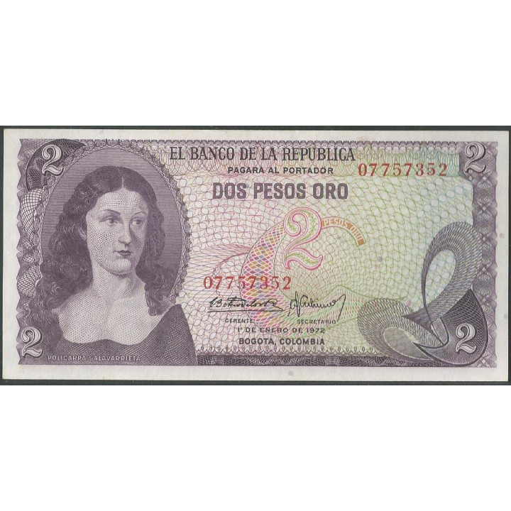 Billete de 2 Pesos 1 ene 1972 BGW093