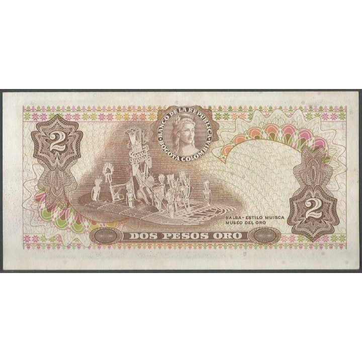 Billete de 2 Pesos 20 jul 1972 BGW094 reverso