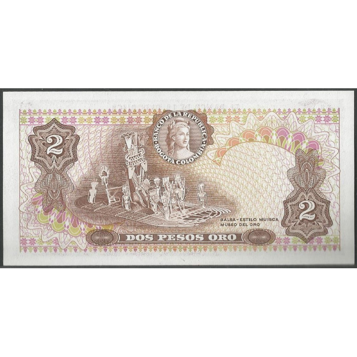 Billete de 2 Pesos 1 ene 1977 BGW098 reverso