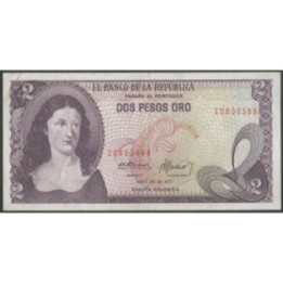 Billete de 2 Pesos 20 jul 1977 BGW100
