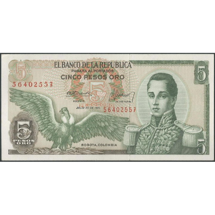 Billete de 5 Pesos 20 jul 1971 BGW136