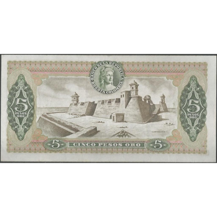 Billete de 5 Pesos 1 Oct 1978 BGW151 reverso