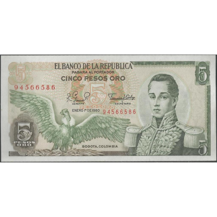 Billete de 5 Pesos 1 Ene 1980 BGW156