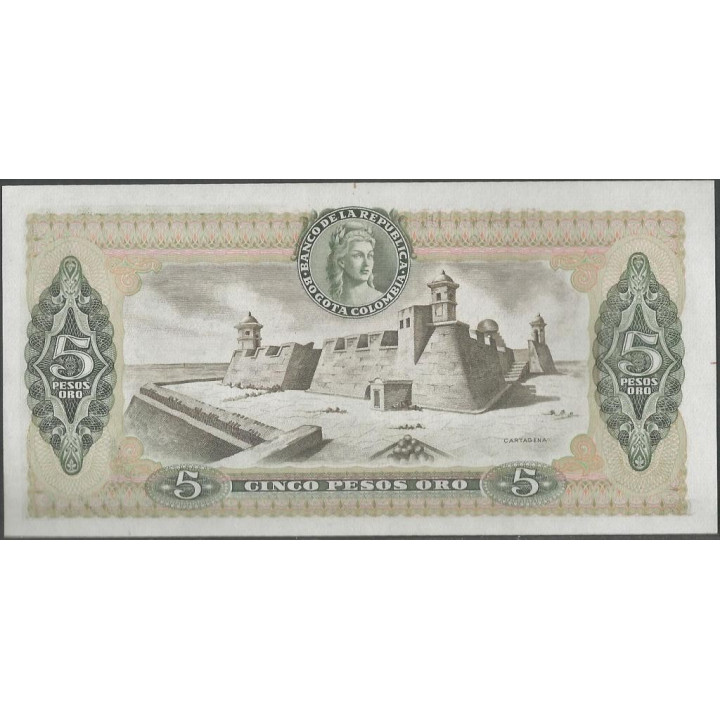 Billete de 5 Pesos 1 Ene 1980 BGW156 reverso