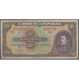 Billete de 10 Pesos 1 Ene 1950 BGW172