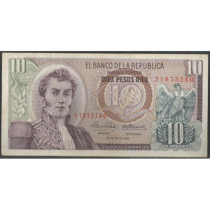 Billete de 10 Pesos 20 Jul 1965 BGW182