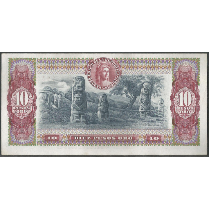Billete de 10 Pesos 20 Jul 1974 BGW192 reverso
