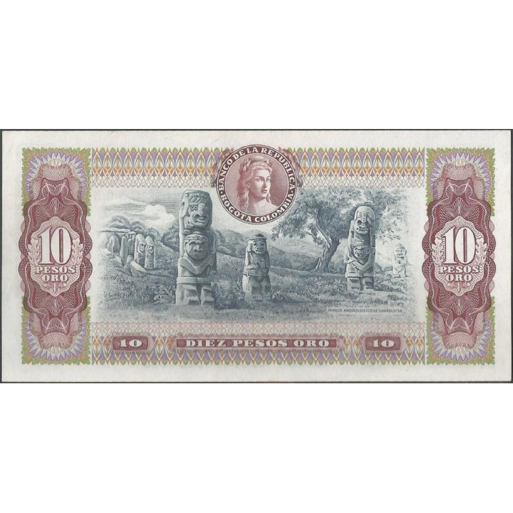 Billete de 10 Pesos 20 Jul 1976 BGW197 reverso