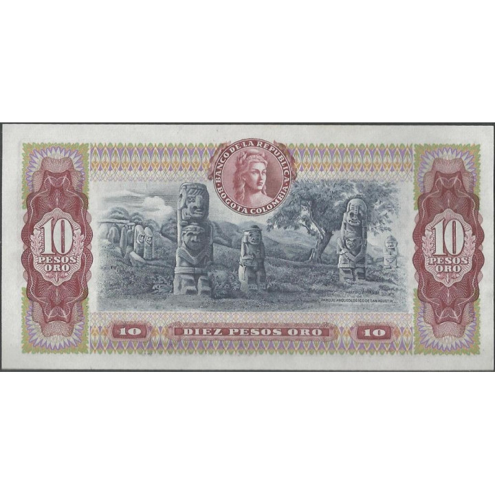 Billete de 10 Pesos 7 Ago 1979 BGW205 reverso