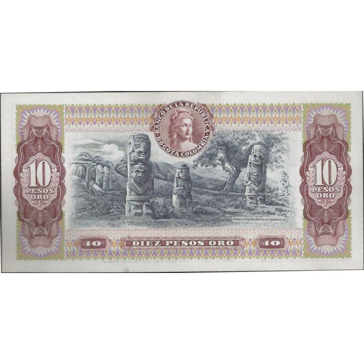 Billete de 10 Pesos 7 Ago 1980 BGW207 reverso