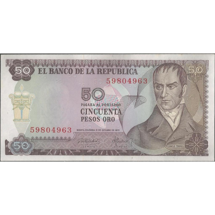 Billete de 50 Pesos 12 Oct 1970 BGW263
