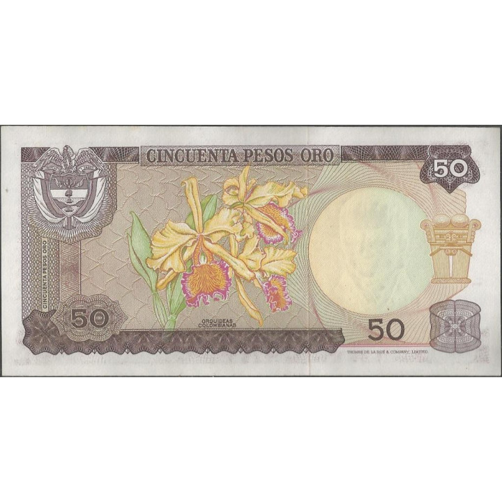 Billete de 50 Pesos 12 Oct 1970 BGW263 reverso
