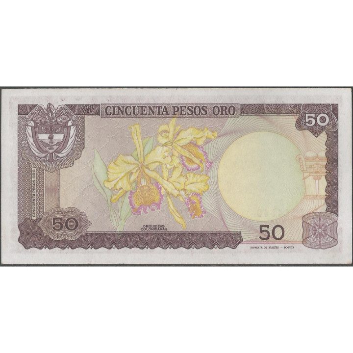 Billete de 50 Pesos 12 oct 1984 BGW274 reverso