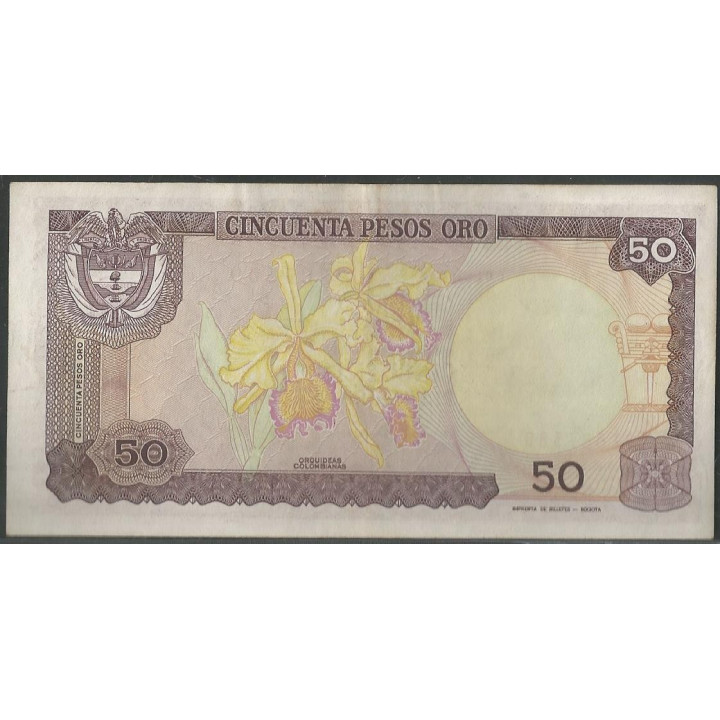 Billete de 50 Pesos 12 oct 1984 BGW274 reverso