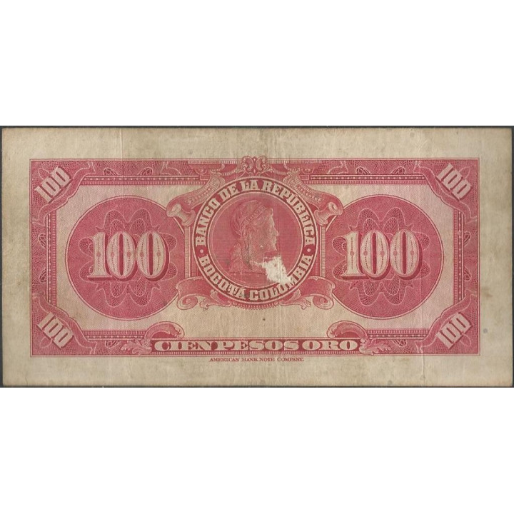 Billete de 100 Pesos 1 Ene 1950 BGW288 reverso