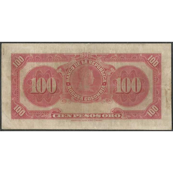 Billete de 100 Pesos 1 Ene 1950 BGW288 reverso
