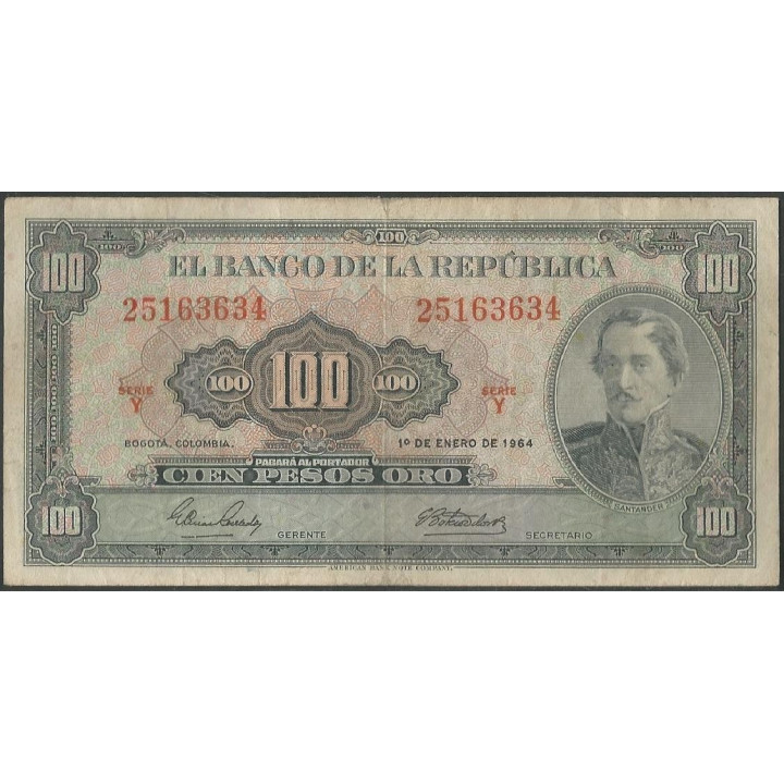 Billete de 100 Pesos 1 Ene 1964 BGW295
