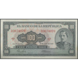 Billete de 100 Pesos 20 Jul 1965 BGW296