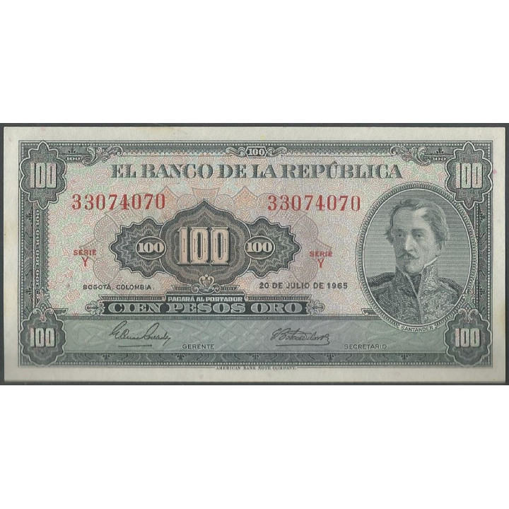 Billete de 100 Pesos 20 Jul 1965 BGW296