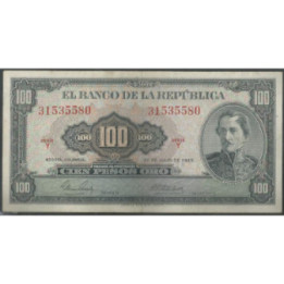 Billete de 100 Pesos 20 Jul 1965 BGW296