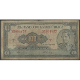 Billete de 100 Pesos 20 Jul 1965 BGW296