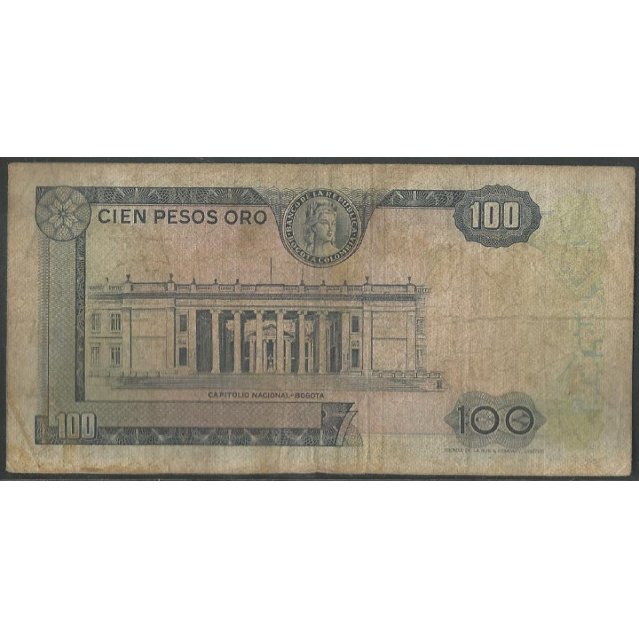 Billete de 100 Pesos 1 May 1970 BGW300 reverso