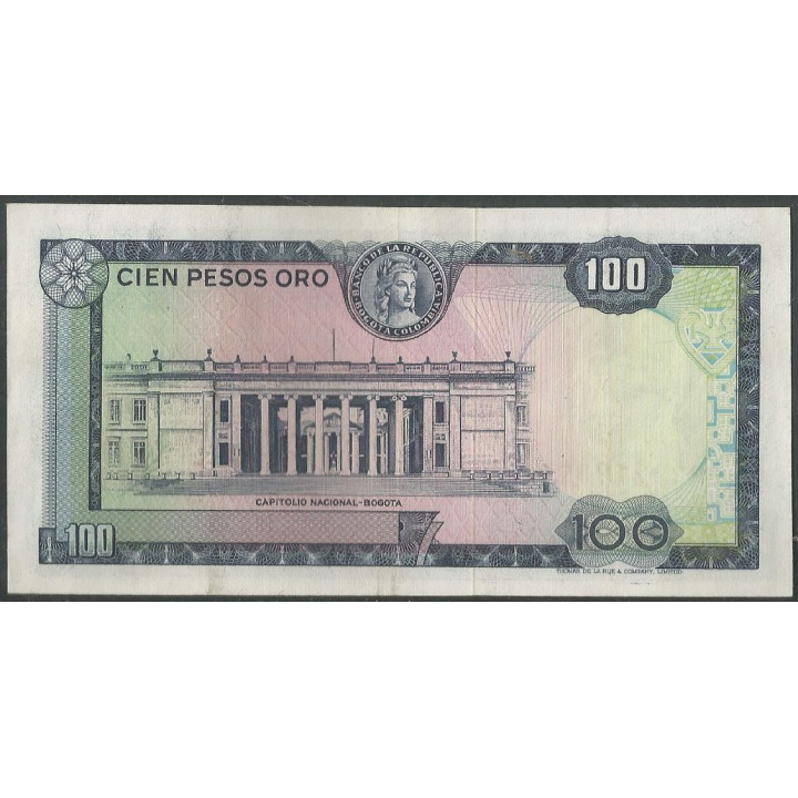 Billete de 100 Pesos 20 Jul 1974 BGW305 reverso