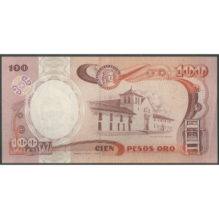 Billete de 100 Pesos 12 Oct 1988 BGW327 reverso