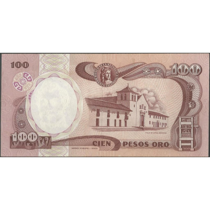 Billete de 100 Pesos 7 Ago 1989 BGW329 reverso